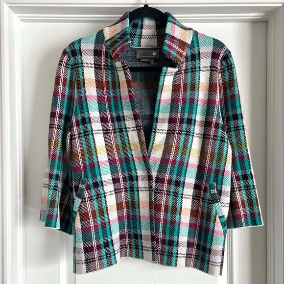 Anthropologie Rosetta Cropped Plaid Jacket Size S - Picture 6 of 13